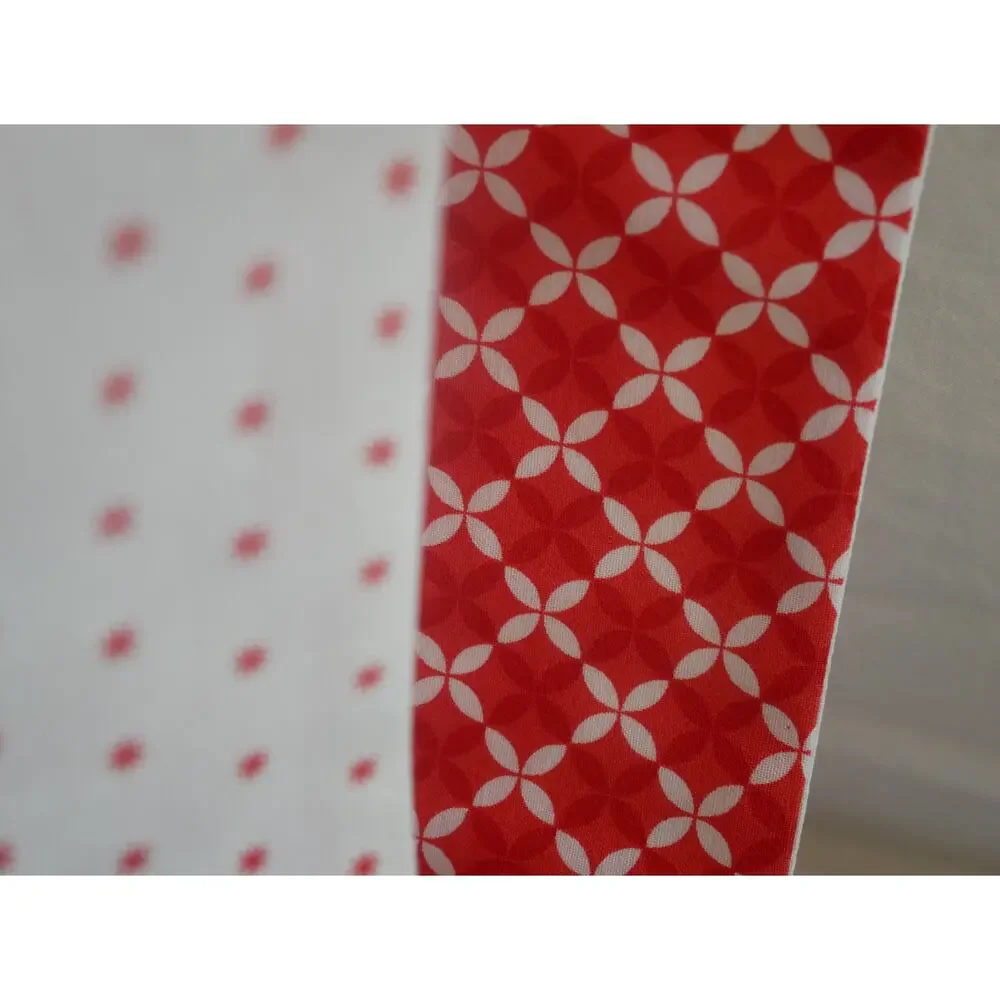 Handmade Floral Pillowcases, Red, Gray, and Ivory Winter Flowers, Standard Size